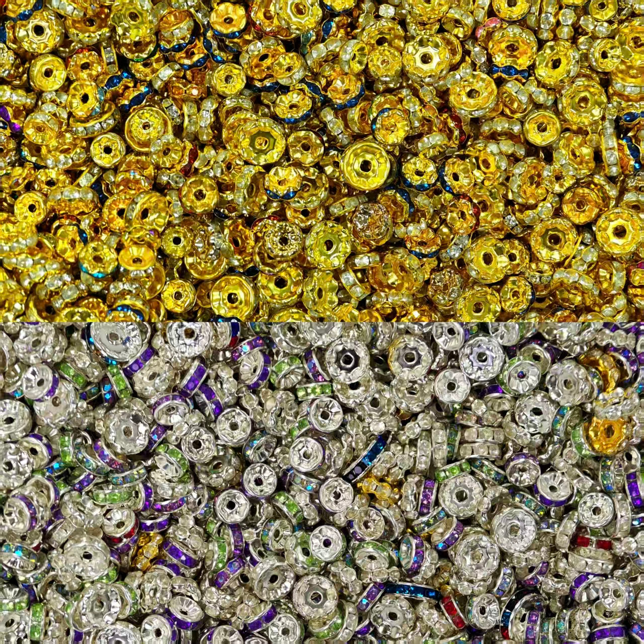 [Big sale!!50% off] silver/gold spacer beads ONLY 10!!(for beadable pens, keychains, phone chains)