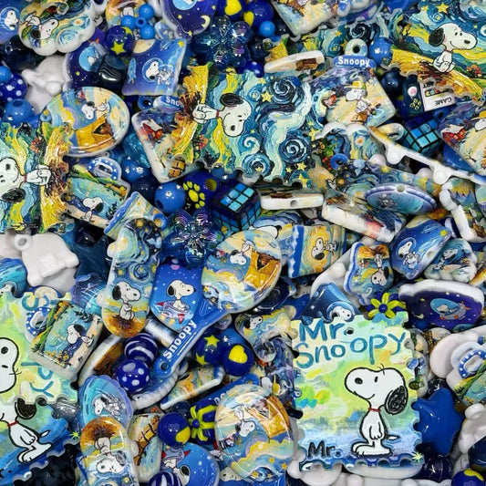Acrylic beads-Snoopy (for beadable pens, keychains, phone chains)