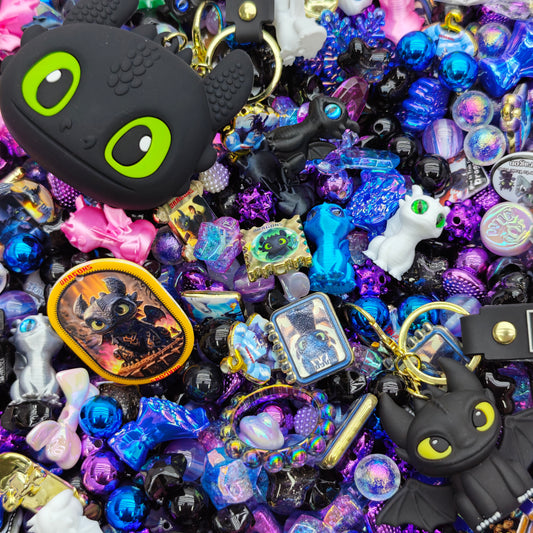 Acrylic beads-Toothless  (for beadable pens, keychains, phone chains)