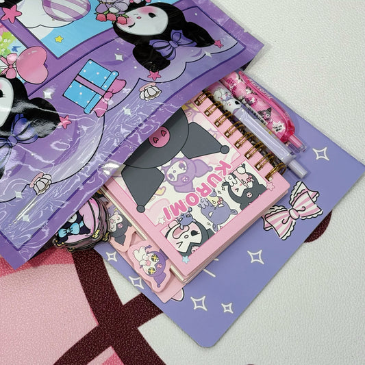 Sanrio blind bag (12 items include :every bag has big notebook,mini notebook, 2 pen + more)