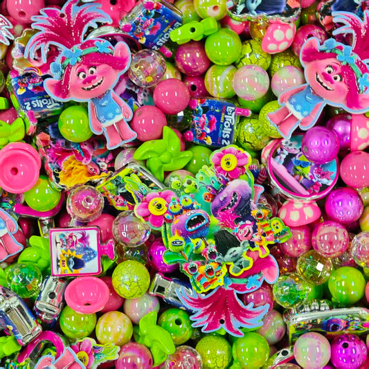 Acrylic beads - Trolls (for beadable pens, keychains, phone chains)