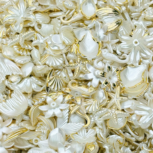 Acrylic Beads - Golden pearl (for beadable pens, keychains, phone chains)