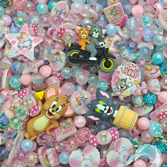 Acrylic beads-Tom and Jerry  (for beadable pens, keychains, phone chains)