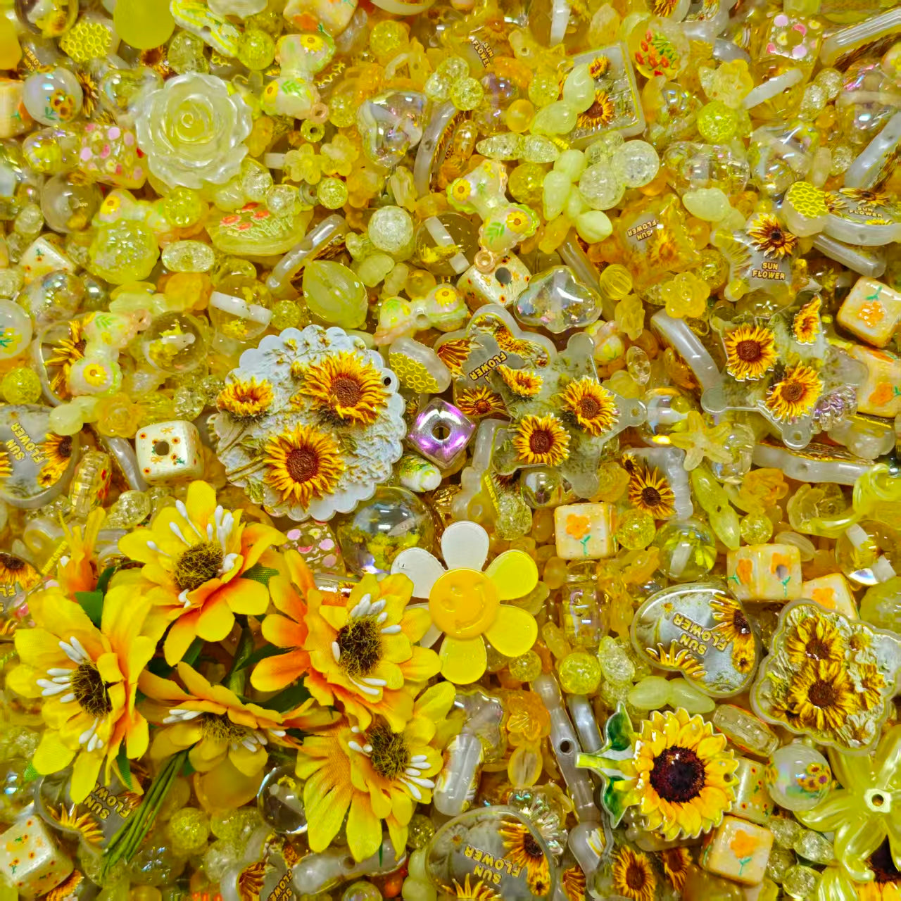 Acrylic Beads -Sunflower (for beaded pen, keychains, phone chains)