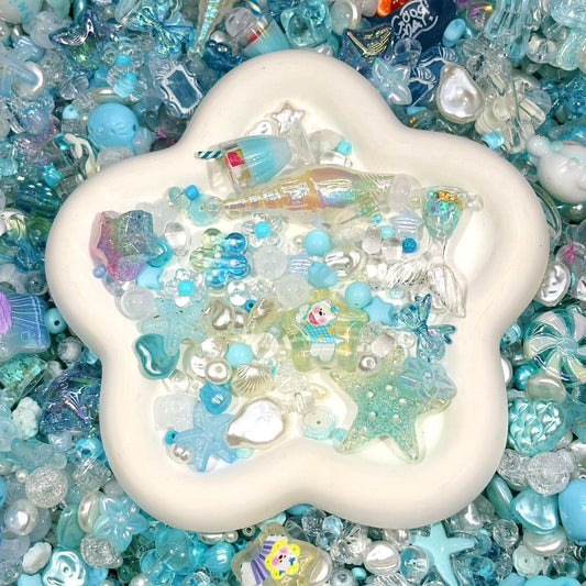 Acrylic beads -Ocean Whimsy(Bule) for beadable pens, keychains, phone chains)