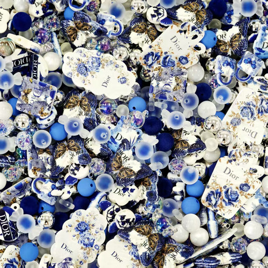 Acrylic Beads - Blue dior (for beaded pen, keychains, phone chains)