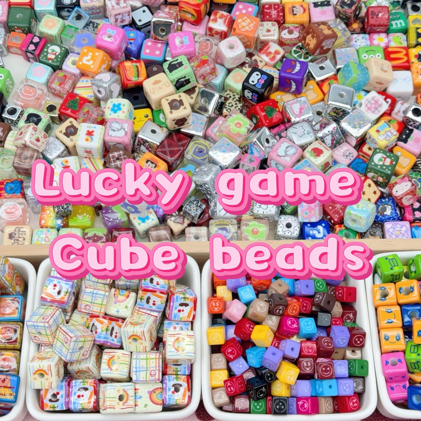 Lucky game - Cube beads (for keychians, beaded pen etc)