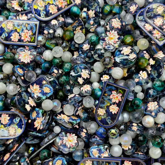 Acrylic Beads -Night lotus (for beaded pen, keychains, phone chains)
