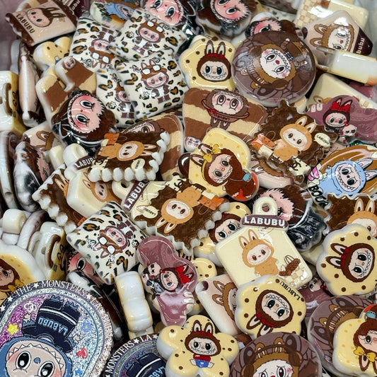 Acrylic beads-Yellow LABUBU (for beadable pens, keychains, phone chains)