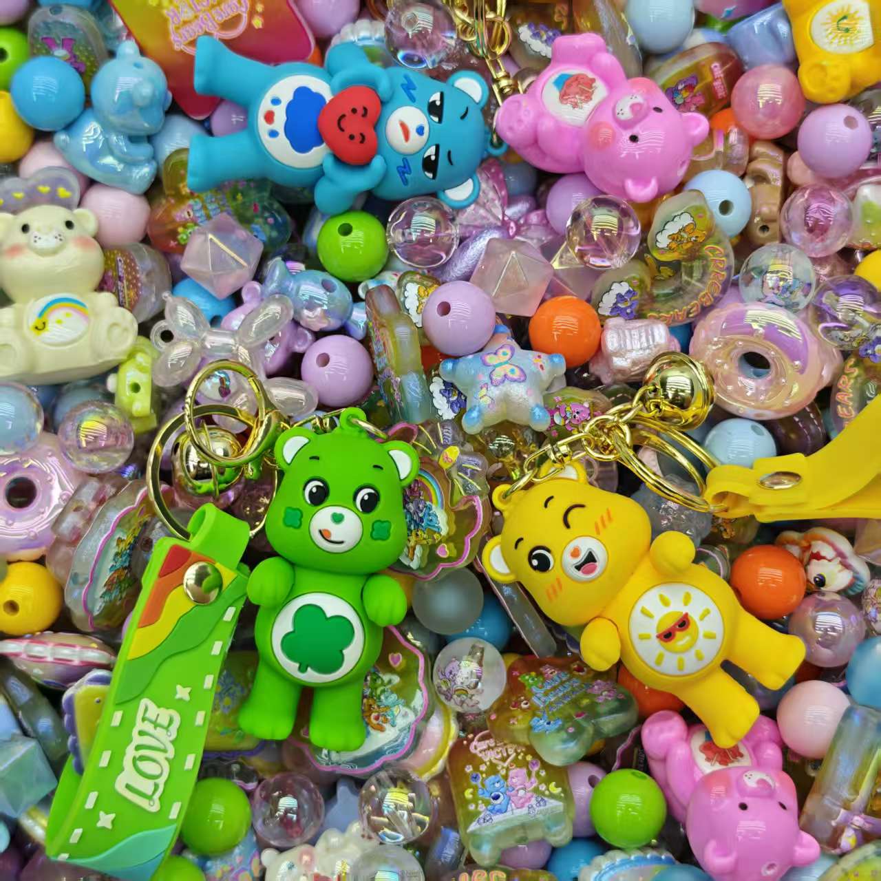 Acrylic Beads -Care bear (for beadable pens, keychains, phone chains)