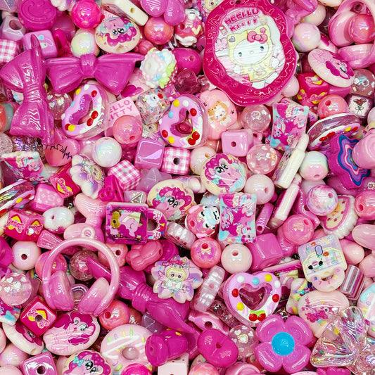 Acrylic beads-My Little Pony(rose)for beadable pens, keychains, phone chains