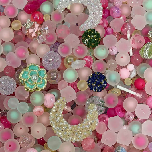 Acrylic beads-Pink Candy Dream (for beadable pens, keychains, phone chains)