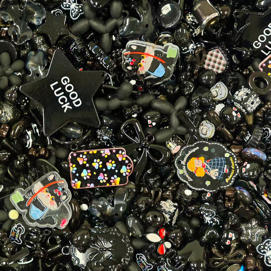 Acrylic Beads -All black3.0 (for beaded pen, keychains, phone chains)