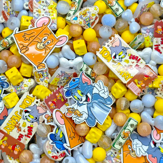 Acrylic beads - Tom and Jerry  (for beadable pens, keychains, phone chains)