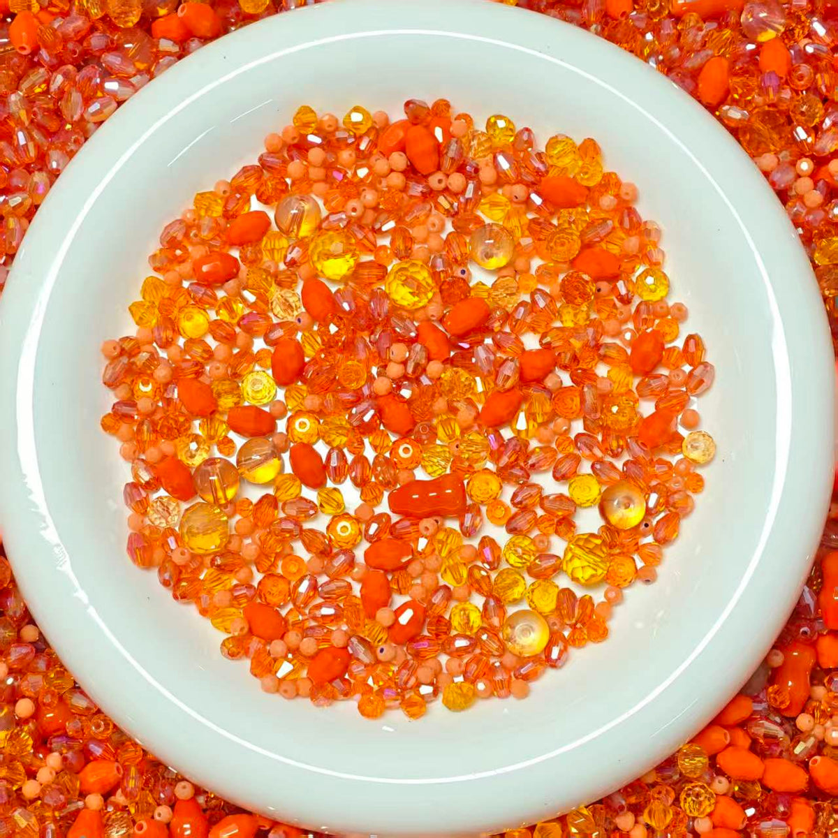 Big sale！ Blingbling glass beads - Orange mix(for keychains, phone chains,bracelet, necklace）