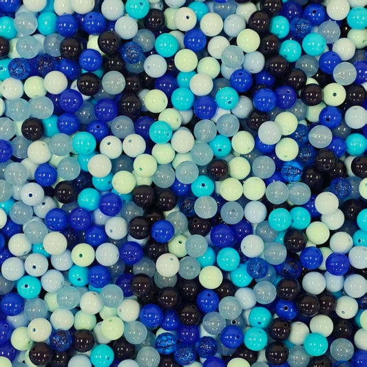 Acrylic Beads -12mm Blue black (for Bracelet, necklace, keychains, phone chains)