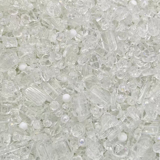 Glass beads - all clear (for beaded pen, keychains, phone chains)