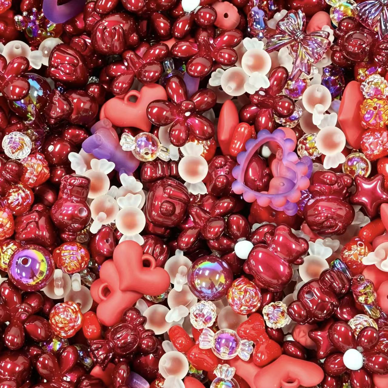 Acrylic Beads - Pure red (for beaded pen, keychains, phone chains)