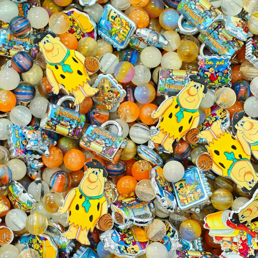 Acrylic beads - Flintstones (for beadable pens, keychains, phone chains)