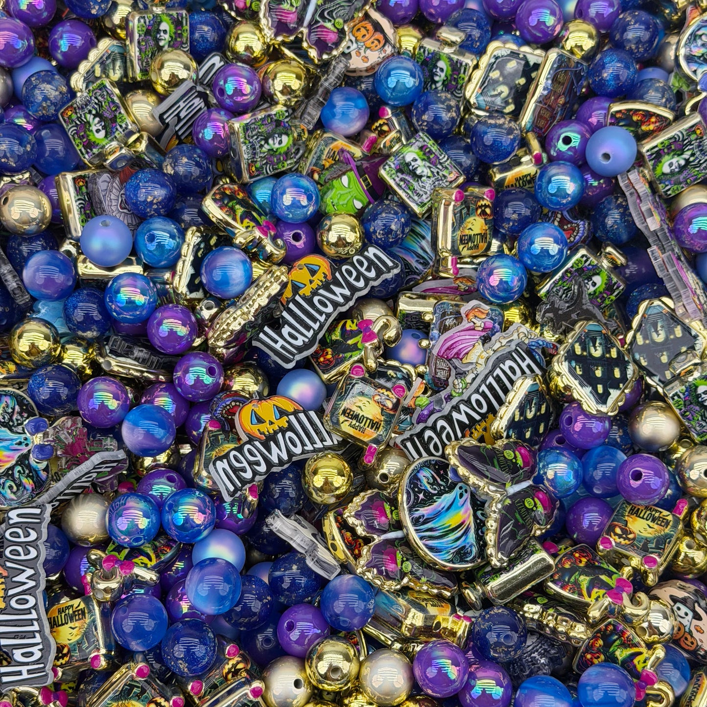 Acrylic Beads -Midnight Ghost  (for beaded pen, keychains, phone chains)
