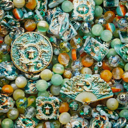 Acrylic Beads - Chinese pavilion (for beaded pen, keychains, phone chains)