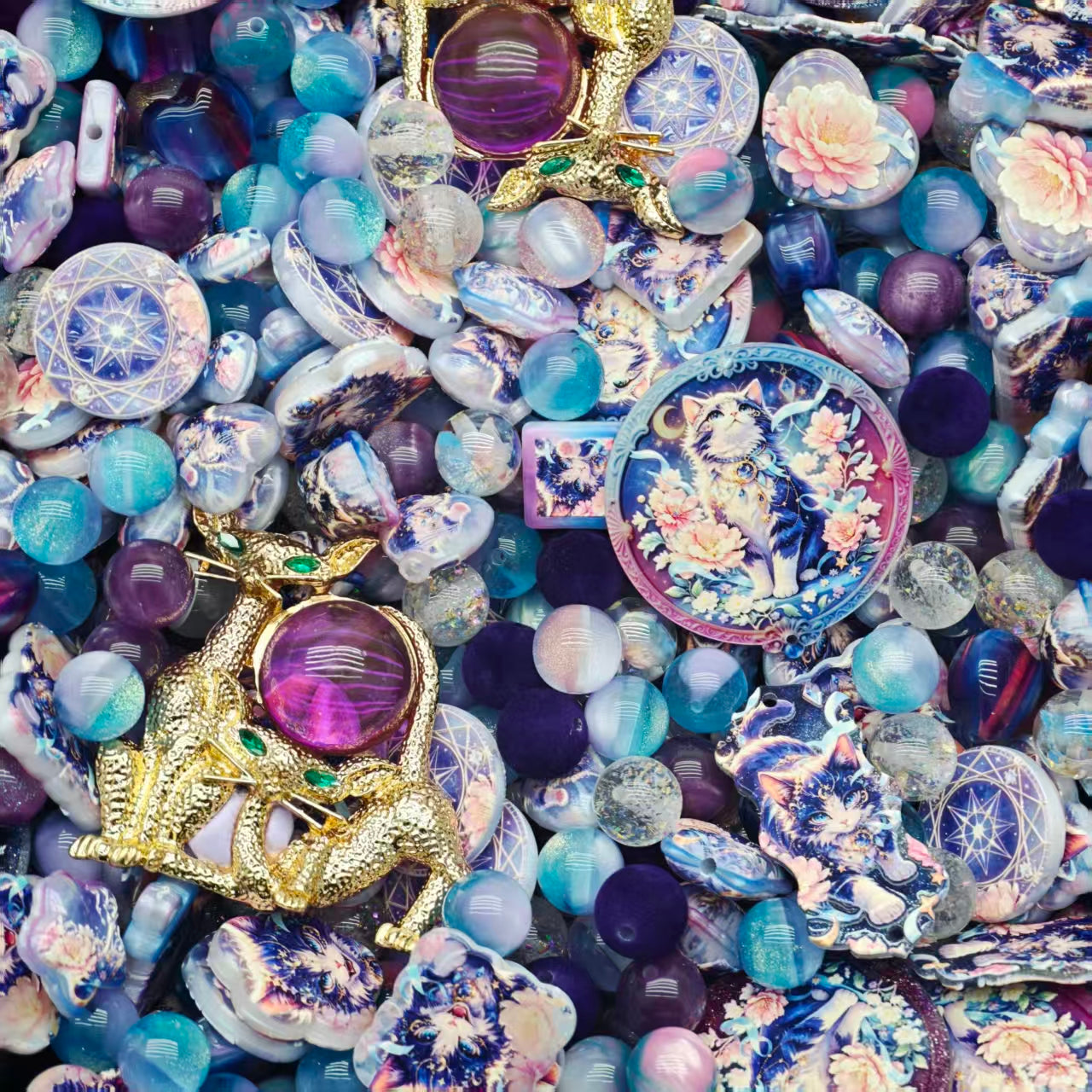 Acrylic Beads - Dream cat(for beaded pen, keychains, phone chains)