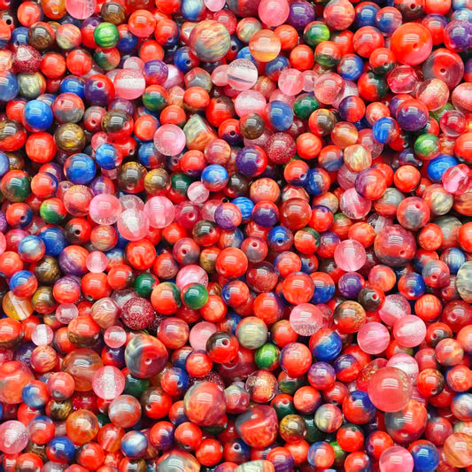 Crazy BOGO！ Resin beads - Colorful red (for beadable pens, keychains, phone chains)