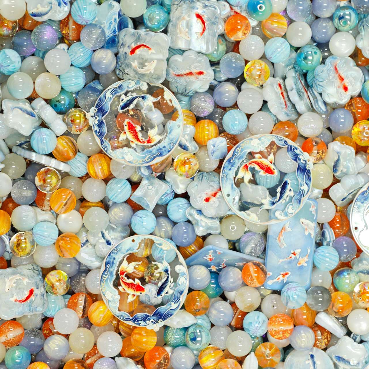 Acrylic beads - Koi fish (for beadable pens, keychains, phone chains)