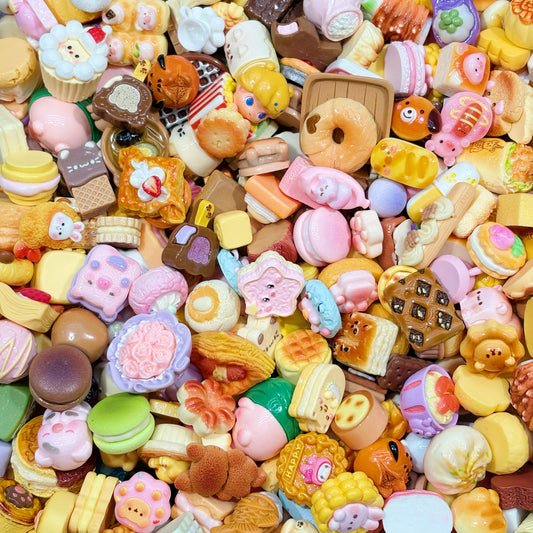 Big charms - Big Food Mix（Very High quality）(for croc charms, phone cases, hair tie, hair clips, keychains, earrings etc