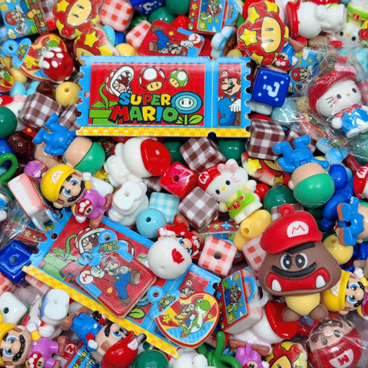 Acrylic Beads - Mario（for beadable pens, keychains, phone chains）