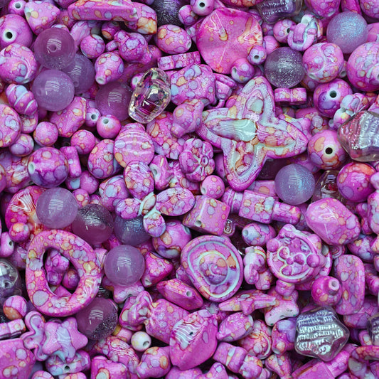 Acrylic beads-Lavender Dream (for beadable pens, keychains, phone chains)