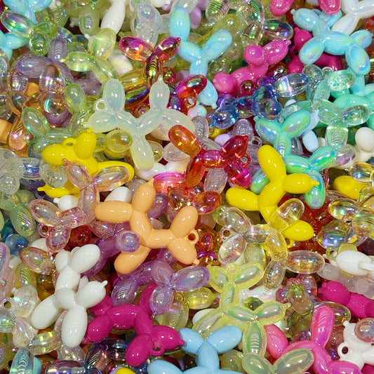 BIG SALE!!!Acrylic beads-ballon dog mix (for beadable pens, keychains, phone chains)