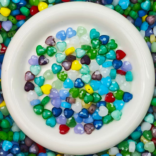 High quality Blingbling glass beads - Jelly heart(for keychains, phone chains,bracelet, necklace）