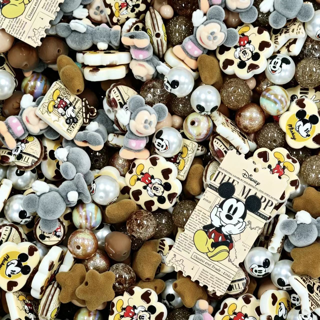 Acrylic Beads - Micky minnie (for beaded pen, keychains, phone chains)
