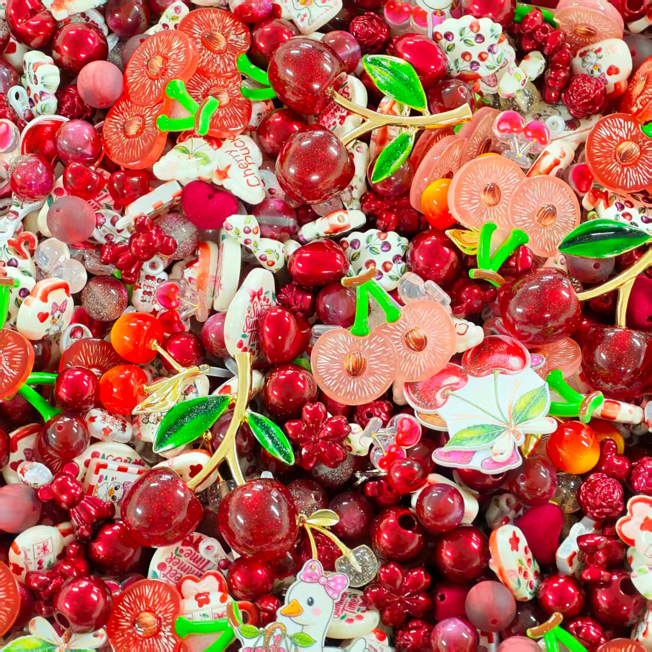 Acrylic Beads -Cherry!! (for beaded pen, keychains, phone chains)
