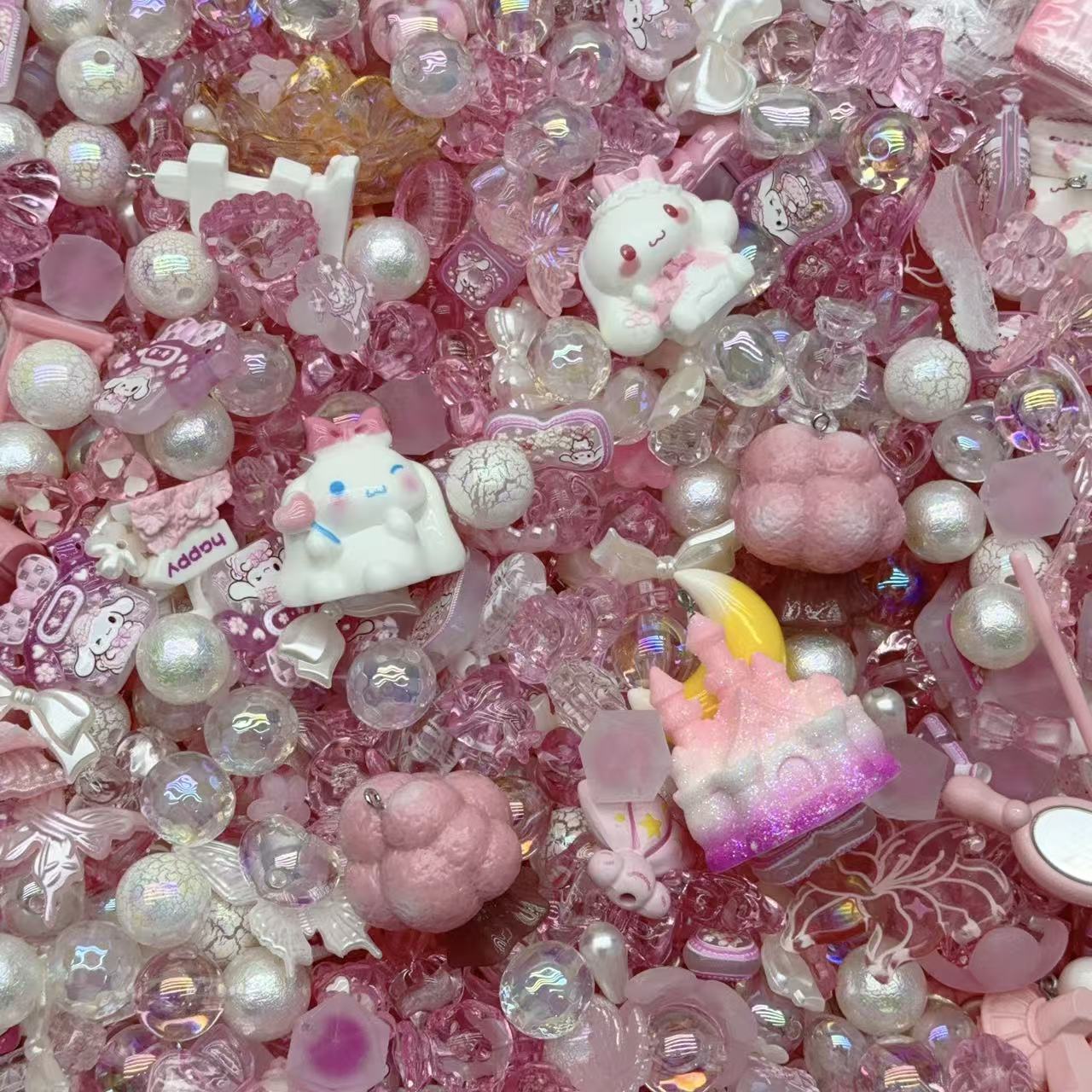 Acrylic Beads -Pink cinna  (for beaded pen, keychains, phone chains)