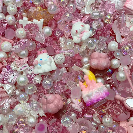 Acrylic Beads -Pink cinna  (for beaded pen, keychains, phone chains)