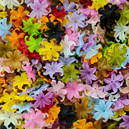 Big sale!! Acrylic Beads -Frosted Iris flower ( perfect for beaded pen, keychains)