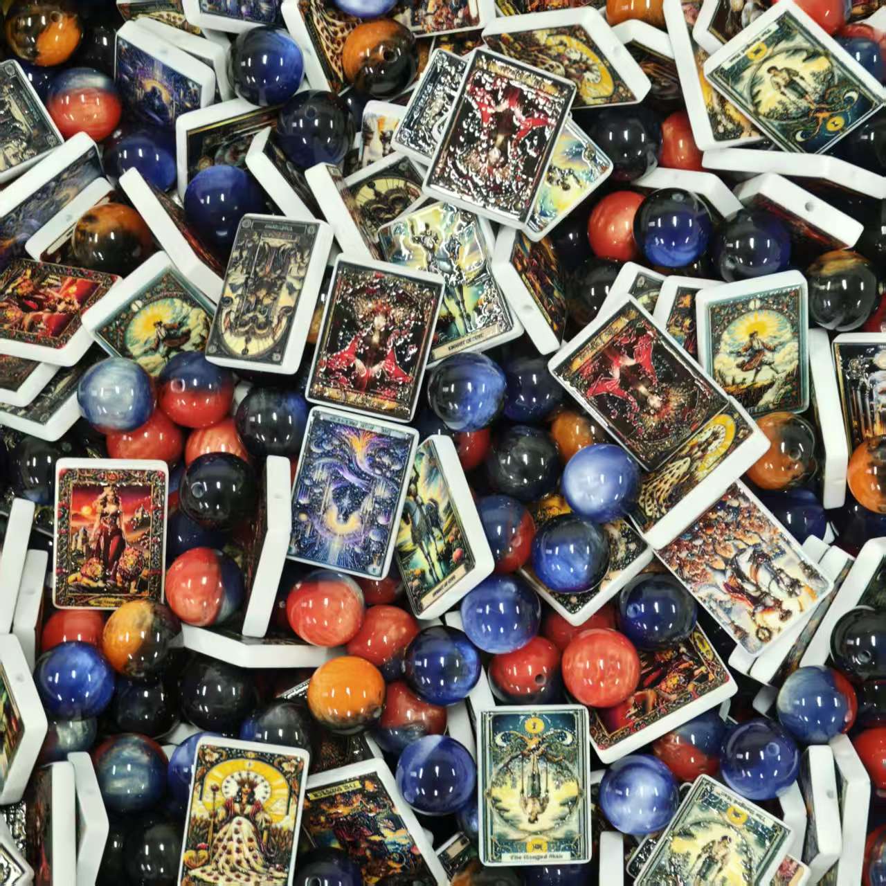Acrylic Beads -  Tarot card (for beaded pen, keychains, phone chains)