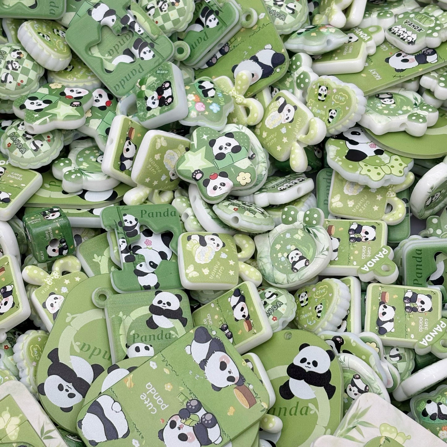 Acrylic beads-Panda Forest (for beadable pens, keychains, phone chains)