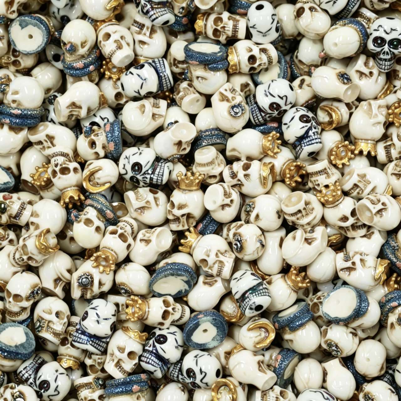 3D figures- skull (for beaded pen, keychains, phone chains)