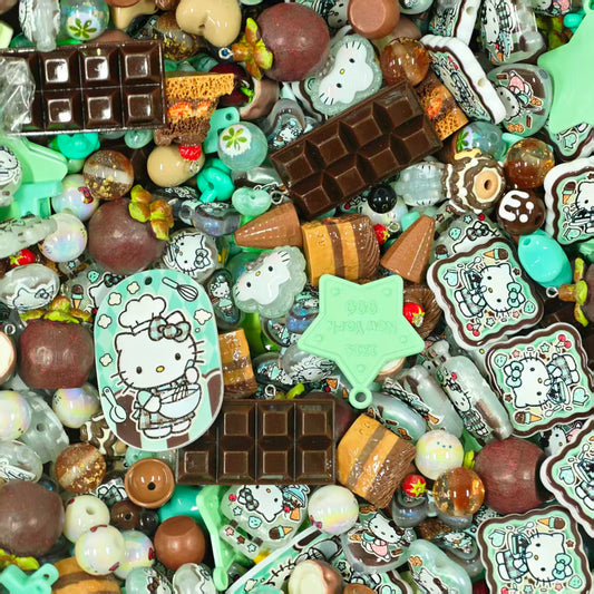 Acrylic Beads -Chocolate kitty (for beaded pen, keychains, phone chains)