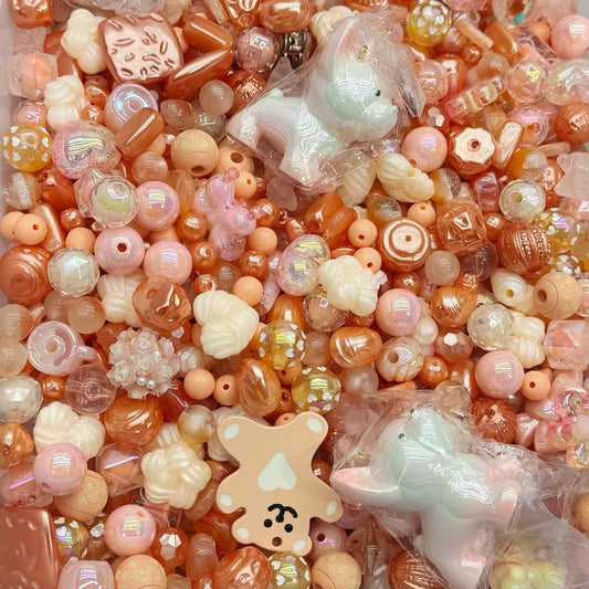 Acrylic beads- Orange world (for beadable pens, keychains, phone chains)