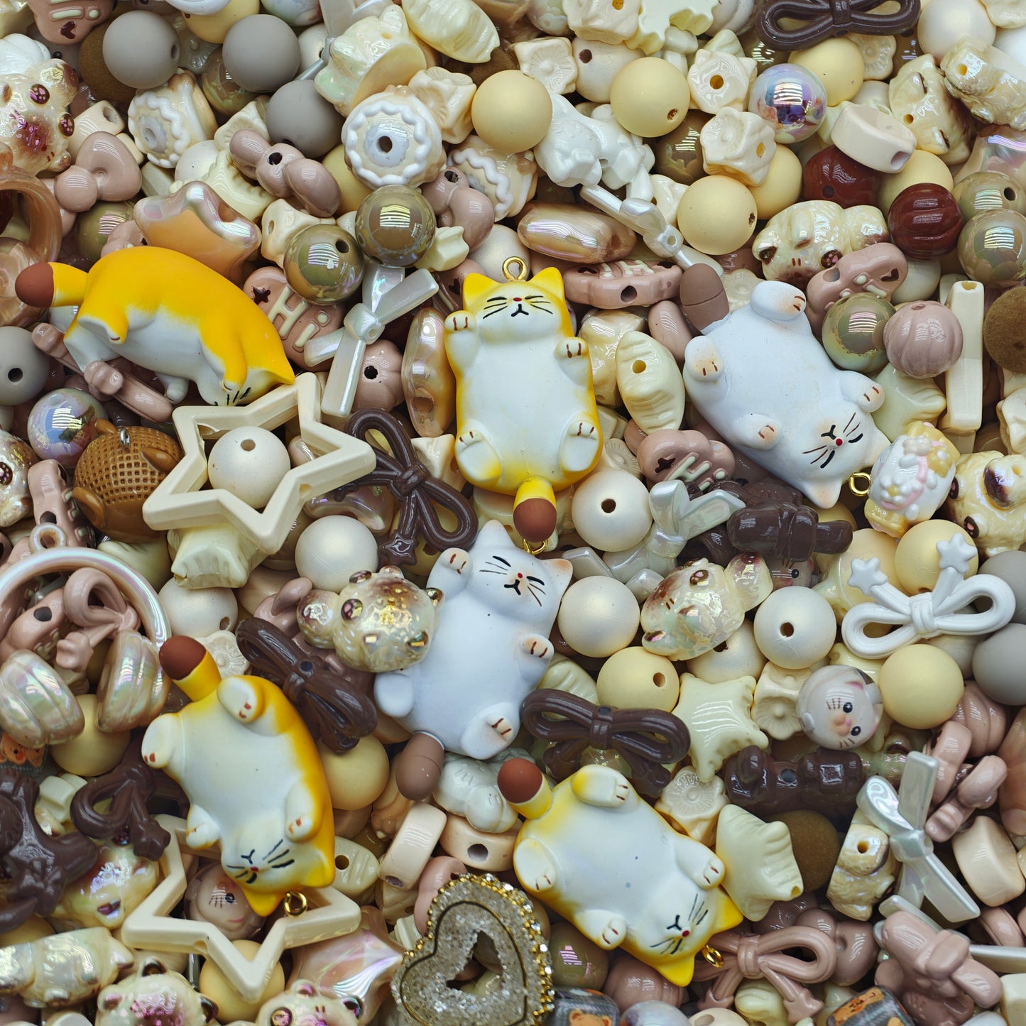 Acrylic beads- Biscuits Kitty Mix (for beadable pens, keychains, phone chains)