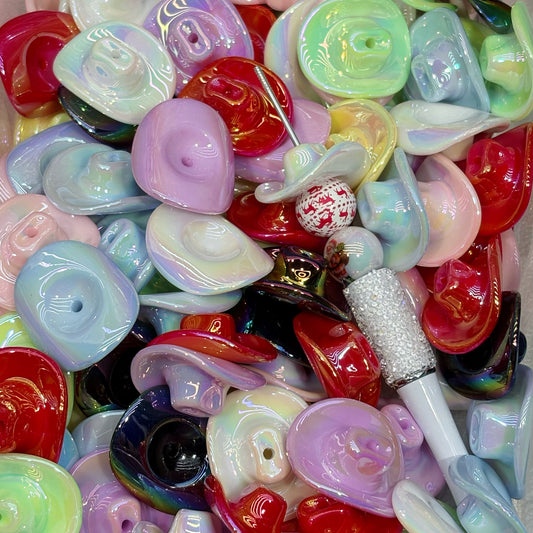Acrylic beads-Cow boy hat  (for beadable pens, keychains, phone chains)
