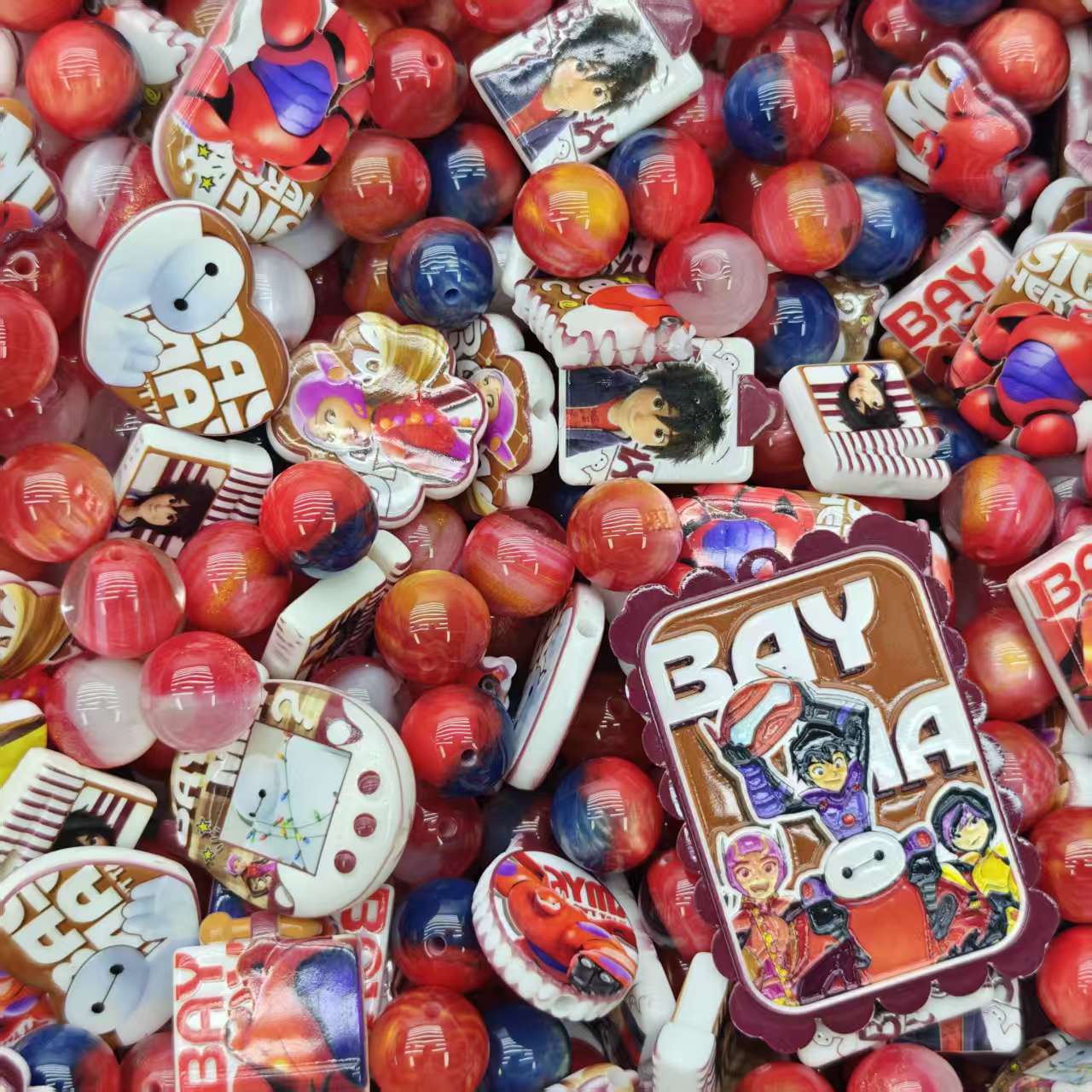 Acrylic beads-Bay Max(for beadable pens, keychains, phone chains)