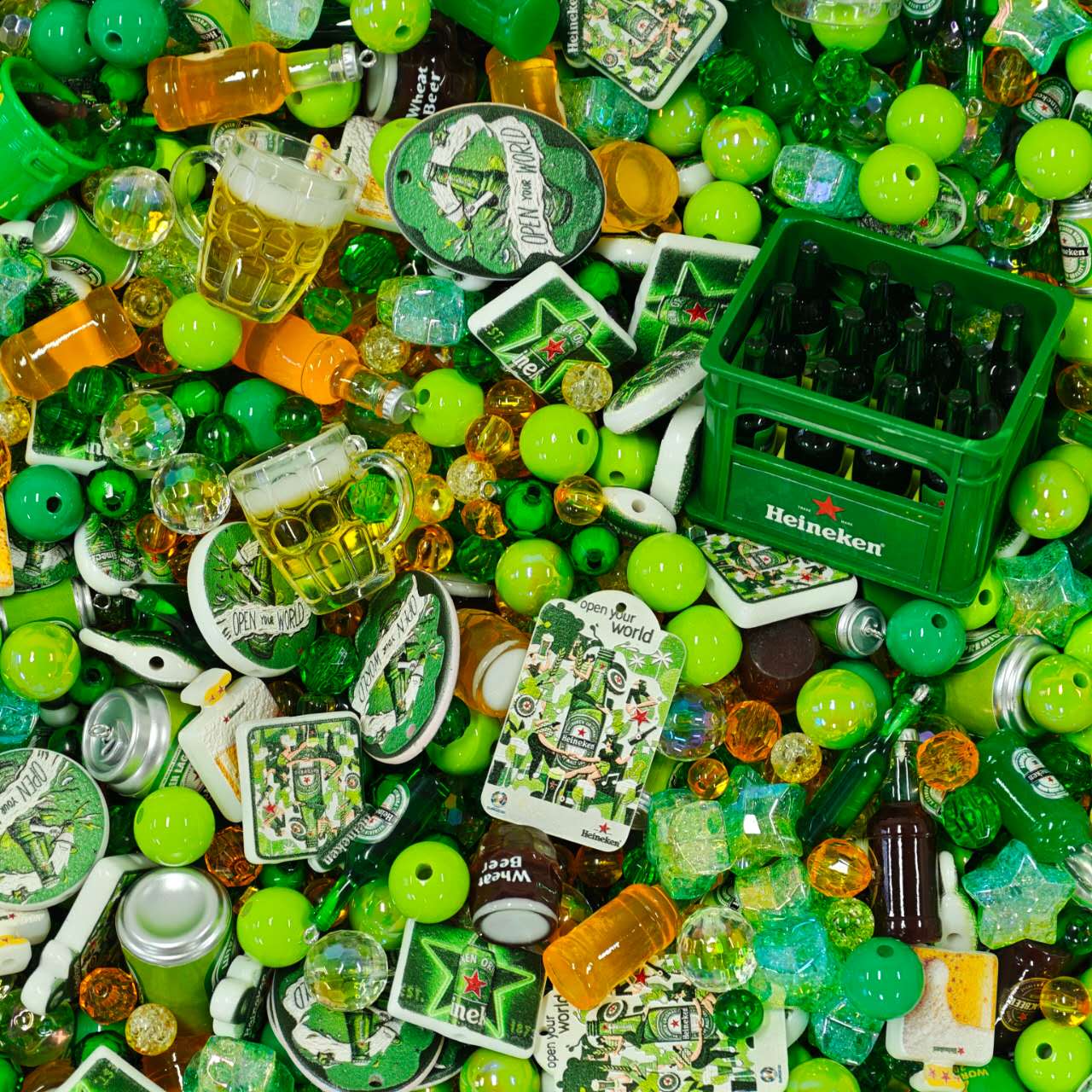 Acrylic beads - Cheers!!!(for beadable pens, keychains, phone chains)