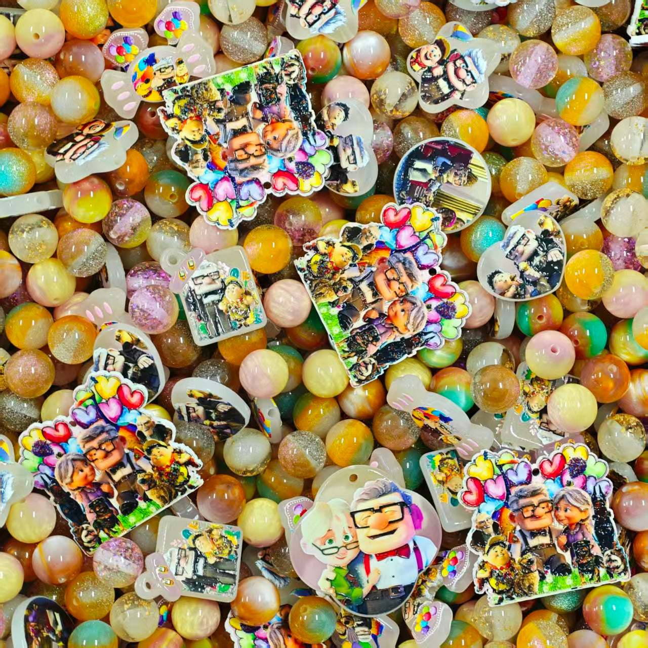 Acrylic beads -  Up (for beadable pens, keychains, phone chains)