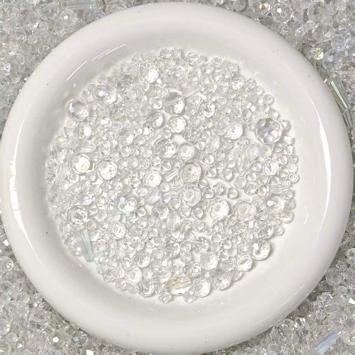 Big sale！ Blingbling glass beads -Clear  (for keychains, phone chains,bracelet, necklace）