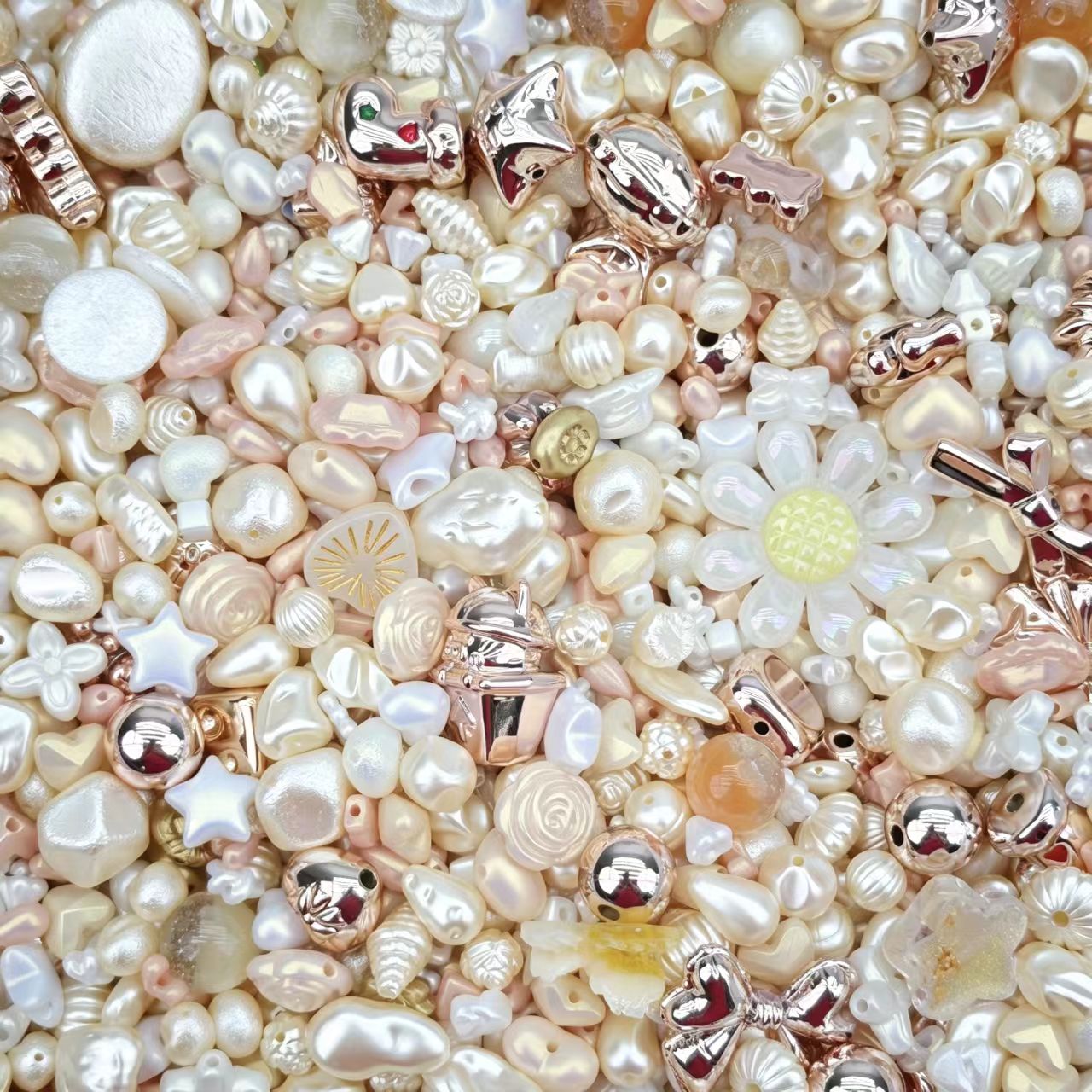 (BOGO)Acrylic beads- Champagne pearl (for beadable pens, keychains, phone chains)